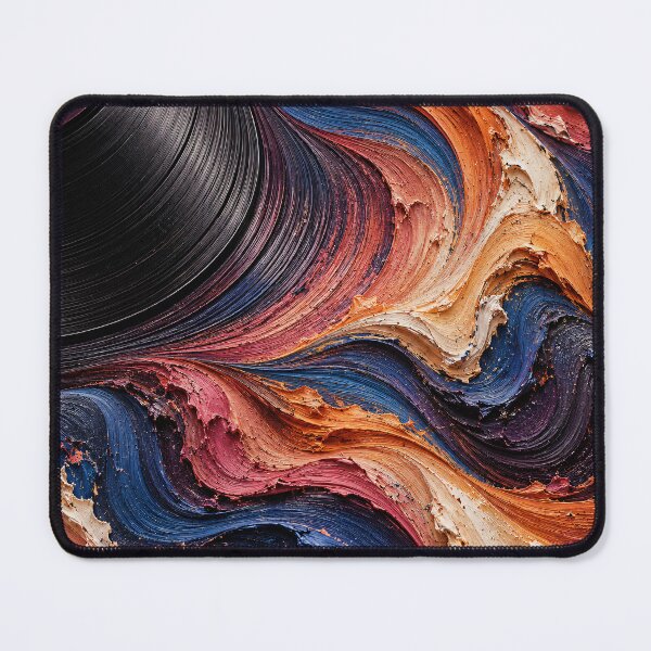 Item preview, Vinyl Record and Flowing Paint – Colorful Retro Music Abstract Art Print designed and sold by Kaleidoscope Print.
