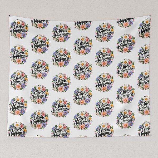 Item preview, Choose Happiness Floral Inspirational Design designed and sold by Nunaprettyshop.