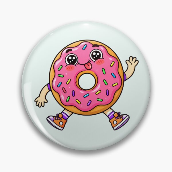 Aperçu de l'œuvre Cute Donut Character | Kawaii Pink Frosted Donut Foodie créée et vendue par MrDev.