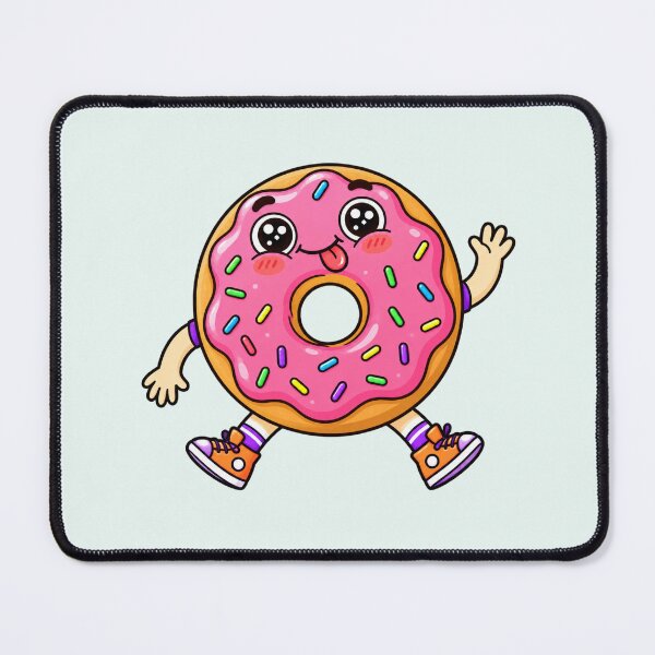 Item preview, Cute Donut Character | Kawaii Pink Frosted Donut Foodie designed and sold by MrDev.