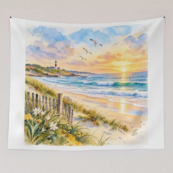 Item preview, Lighthouse on the Atlantic Coast in Watercolor - Argentine Landscapes designed and sold by Esencia Argentina.
