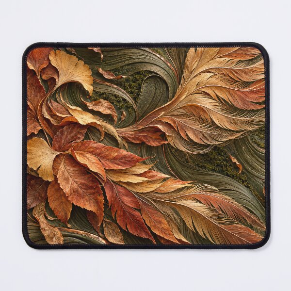 Item preview, Autumn Leaves Becoming Feathered Wings – Elegant Botanical Transformation Art Print designed and sold by Kaleidoscope Print.