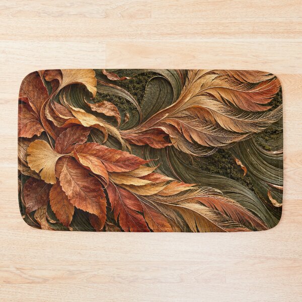 Item preview, Autumn Leaves Becoming Feathered Wings – Elegant Botanical Transformation Art Print designed and sold by Kaleidoscope Print.