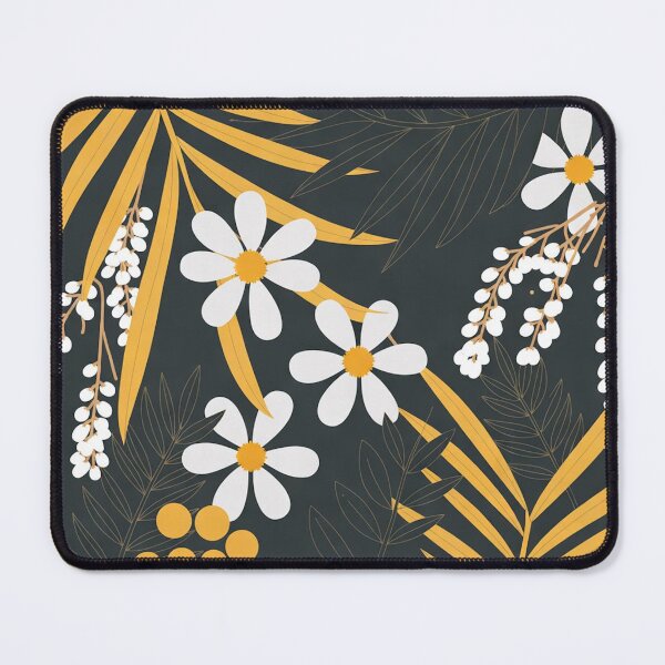 Item preview, Charcoal Gold Tropical Floral Botanical Art designed and sold by Mindful Wall Art Studio.