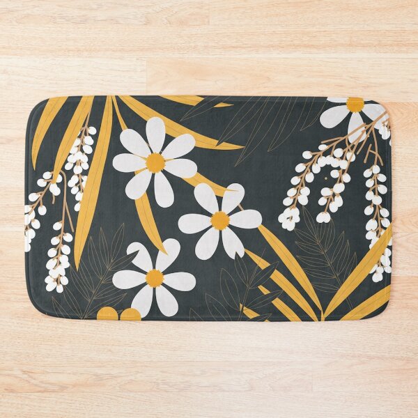 Item preview, Charcoal Gold Tropical Floral Botanical Art designed and sold by Mindful Wall Art Studio.