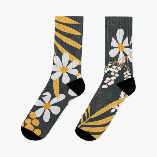 Item preview, Charcoal Gold Tropical Floral Botanical Art designed and sold by Mindful Wall Art Studio.