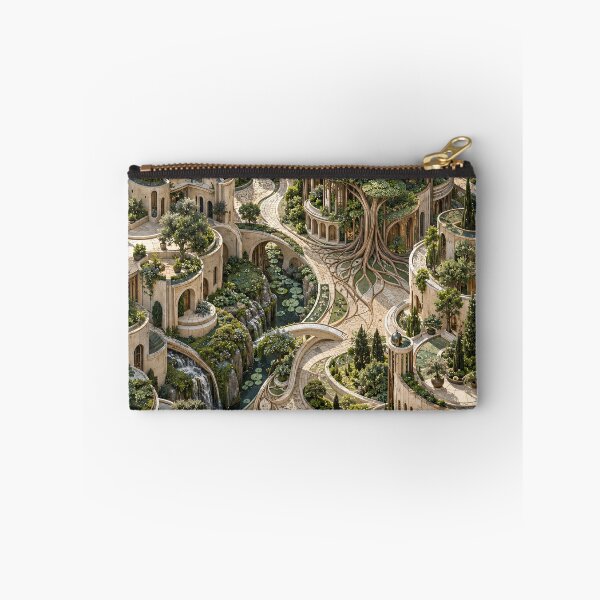 Item preview, Enchanted Garden City with Giant Trees – Luxury Fantasy Architecture Art Print designed and sold by Kaleidoscope Print.