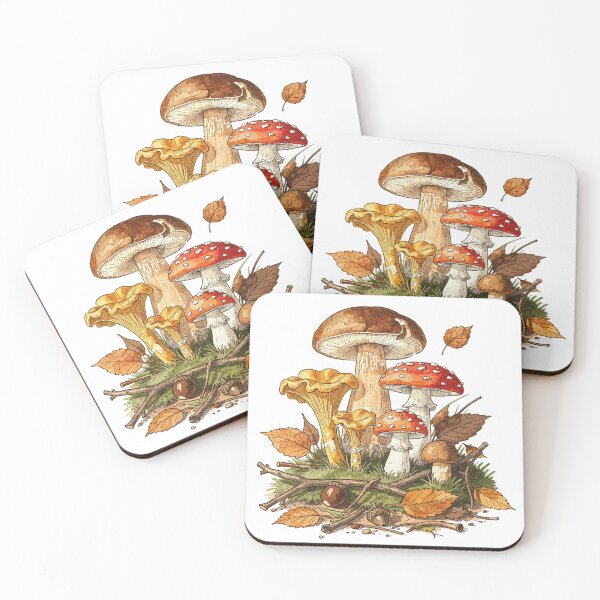 Item preview, Vintage Mushroom Forest Undergrowth Botanical Art designed and sold by PepolArt.