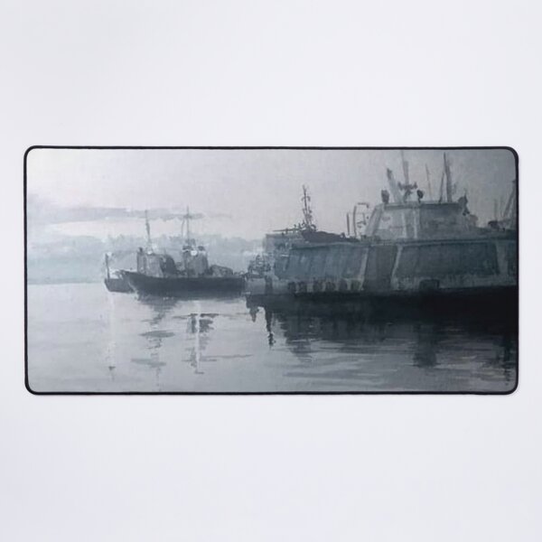 Item preview, Monochrome Ships in the Harbor designed and sold by SlavaArt.