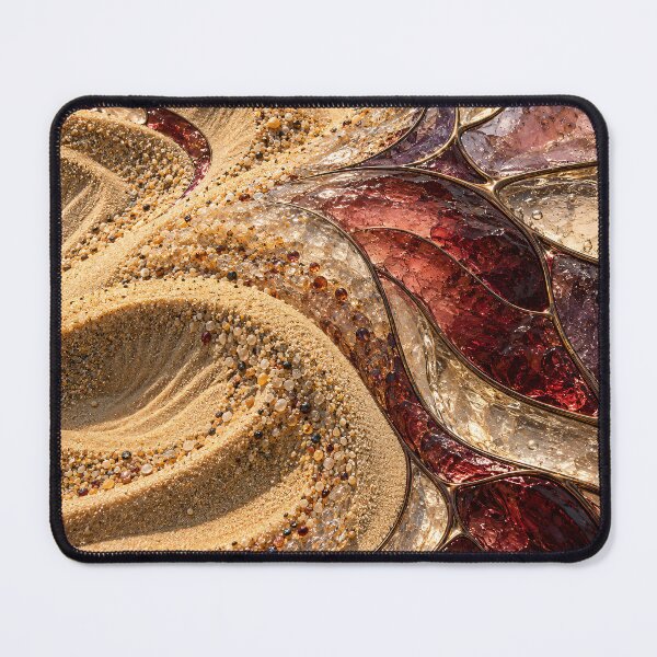 Item preview, Golden Sand and Stained Glass Gemstones – Luxury Desert Abstract Art Print designed and sold by Kaleidoscope Print.
