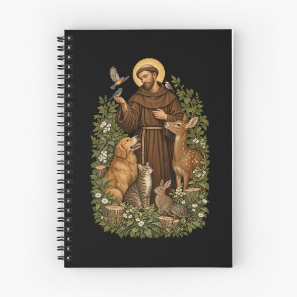 Item preview, St Francis of Assisi Patron Saint of Animals Floral Catholic Graphic designed and sold by Whirx.