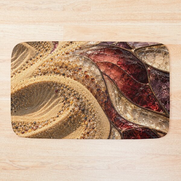 Item preview, Golden Sand and Stained Glass Gemstones – Luxury Desert Abstract Art Print designed and sold by Kaleidoscope Print.