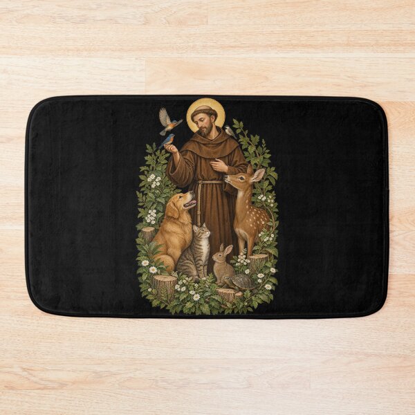Item preview, St Francis of Assisi Patron Saint of Animals Floral Catholic Graphic designed and sold by Whirx.