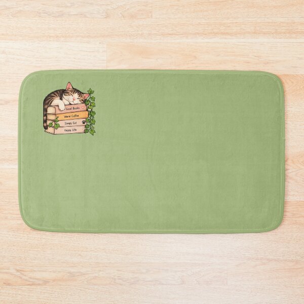 Item preview, Sleepy Cat on Books — Good Books, Warm Coffee, Happy Life designed and sold by DOCHEC.