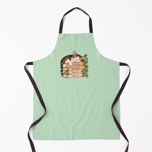 Item preview, Sleepy Cat on Books — Good Books, Warm Coffee, Happy Life designed and sold by DOCHEC.