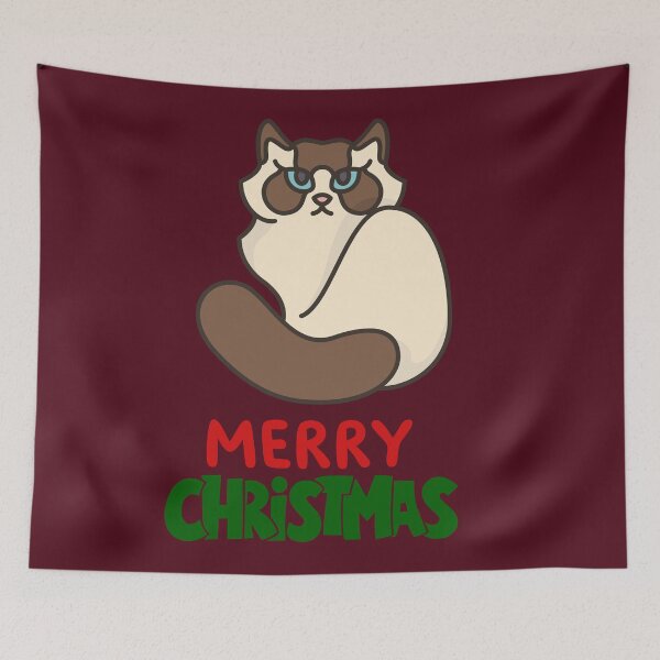 Item preview, Cute Ragdoll Cat Merry Christmas Holiday Art designed and sold by stormk10.