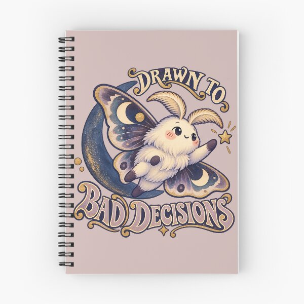 Item preview, Drawn to Bad Decisions – Curious Moth Illustration designed and sold by  MAD's Recreation Studio.