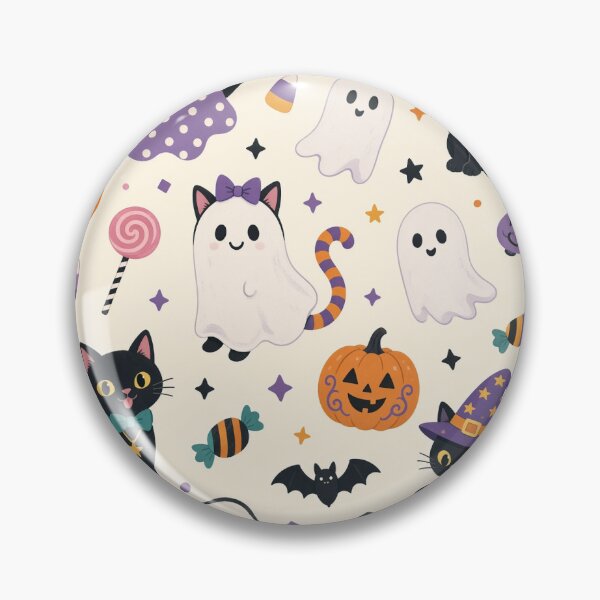 Item preview, Cute Halloween Cats Cream Pattern designed and sold by A1RB.