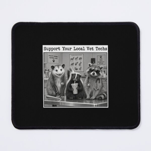 Item preview, Support Your Local Vet Techs Funny Raccoon Opossum Skunk Graphic designed and sold by Whirx.