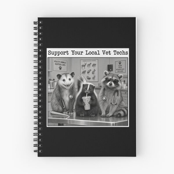Item preview, Support Your Local Vet Techs Funny Raccoon Opossum Skunk Graphic designed and sold by Whirx.