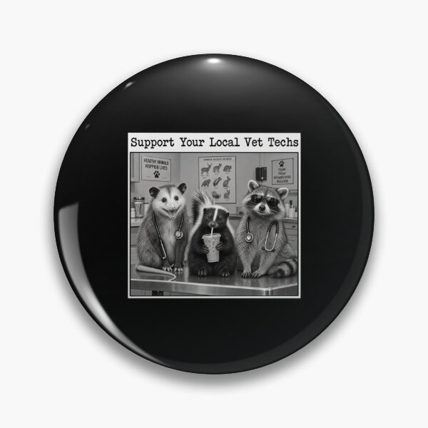 Item preview, Support Your Local Vet Techs Funny Raccoon Opossum Skunk Graphic designed and sold by Whirx.