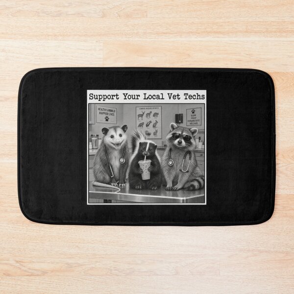 Item preview, Support Your Local Vet Techs Funny Raccoon Opossum Skunk Graphic designed and sold by Whirx.