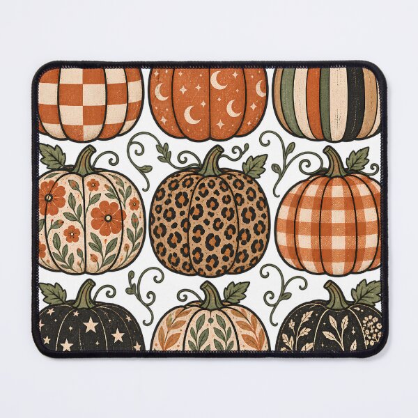 Item preview, Boho Pumpkins – Floral, Checkered and Leopard Print Halloween designed and sold by pinkaesthetik.