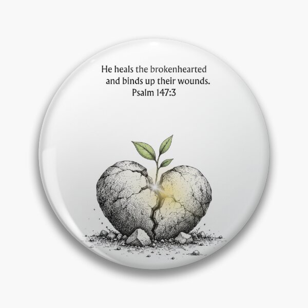 Item preview, He Heals The Brokenhearted - Psalm 147:3 designed and sold by QuietBibleLines.