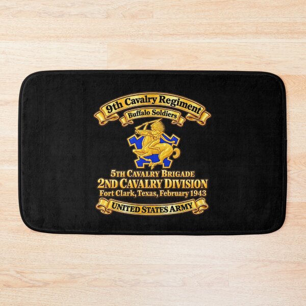 Item preview, 9th Cavalry Regiment - DUI - Buffalo Soldiers - 5th Bde, 2nd Cavalry Div - United States Army - w Scene - Ft Clark Texas, Feb 1943 - 3D - Enhanced designed and sold by Military Insignia Products.