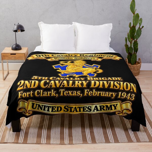 Item preview, 9th Cavalry Regiment - DUI - Buffalo Soldiers - 5th Bde, 2nd Cavalry Div - United States Army - w Scene - Ft Clark Texas, Feb 1943 - 3D - Enhanced designed and sold by Military Insignia Products.