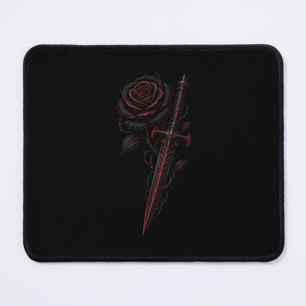 Item preview, Gothic Black Rose Dagger Dark Romance Tattoo Style Gift designed and sold by Artycom.