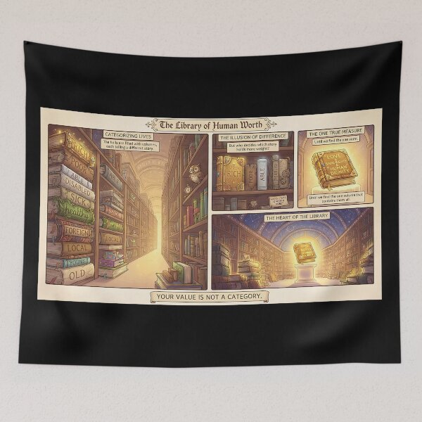Item preview, Human dignity in the magical library of humanity designed and sold by Mianku | Für das Leben.