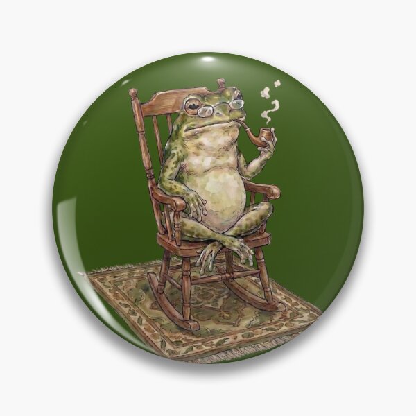 Item preview, Frog Smoking Pipe in Rocking Chair Black Background designed and sold by Merli7.