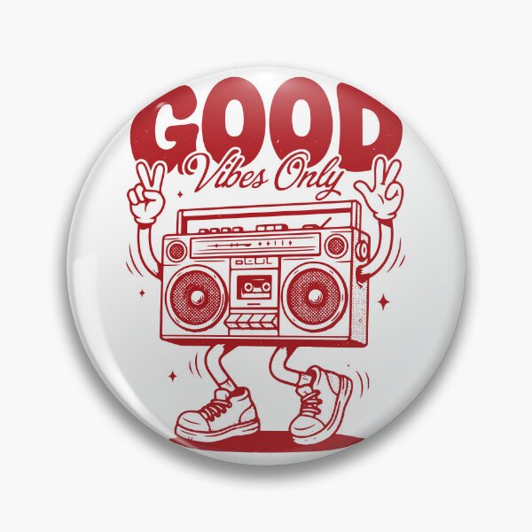Item preview, Good Vibes Only Retro Boombox Music Design designed and sold by TipTop GFX.