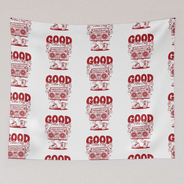 Item preview, Good Vibes Only Retro Boombox Music Design designed and sold by TipTop GFX.