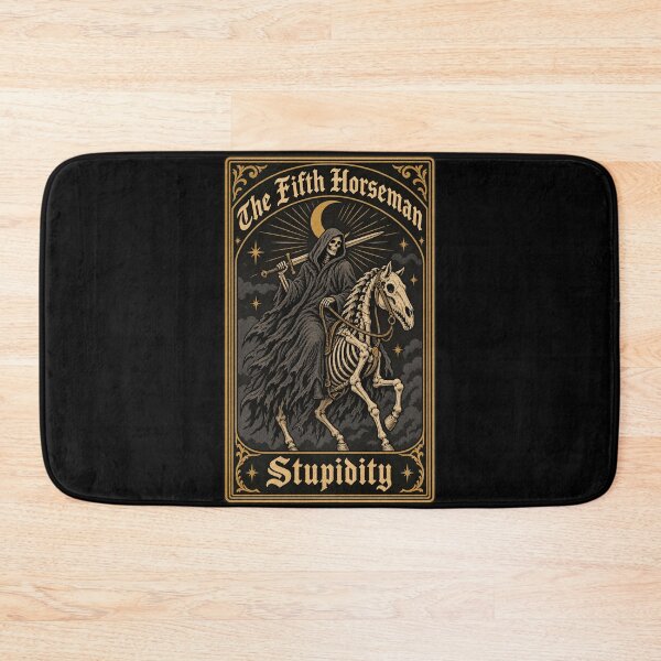 Item preview, The Fifth Horseman Stupidity Funny Tarot Card Grim Reaper Graphic designed and sold by Whirx.