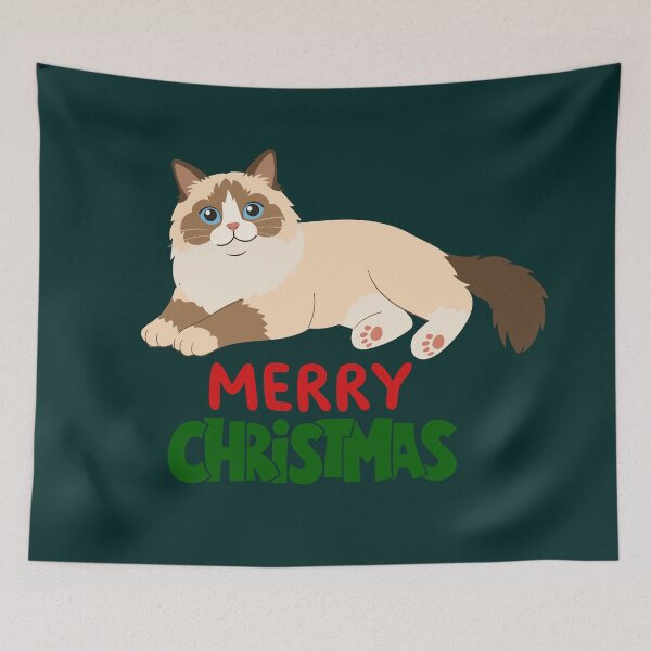 Item preview, Cute Ragdoll Cat Merry Christmas Holiday Art designed and sold by stormk10.