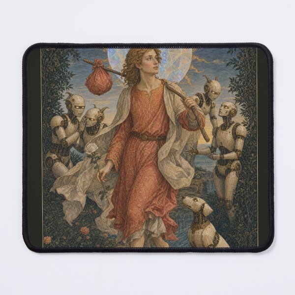 Item preview, The Fool Tarot Card - Cyber Renaissance Dark Deck Art Print designed and sold by DMarquiseArt.