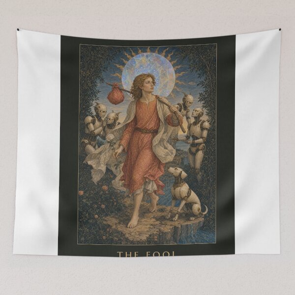 Item preview, The Fool Tarot Card - Cyber Renaissance Dark Deck Art Print designed and sold by DMarquiseArt.