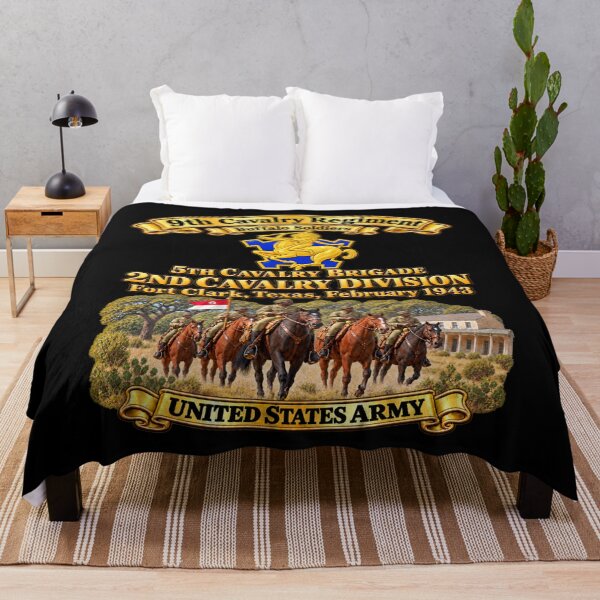 Item preview, 9th Cavalry Regiment - DUI - Buffalo Soldiers - 5th Bde, 2nd Cavalry Div - United States Army - Ft Clark Texas, Feb 1943 - 3D - Enhanced designed and sold by Military Insignia Products.