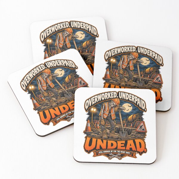 Item preview, Overworked Underpaid Undead Construction Worker Halloween designed and sold by ODDSHIFT STUDIO.