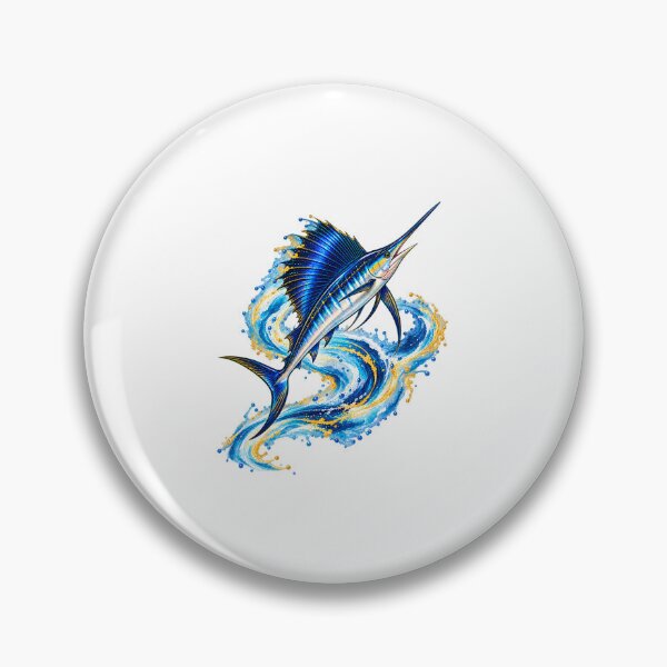 Item preview, Sailfish Blue and Gold Watercolor Ocean Art designed and sold by KenworksDigital.