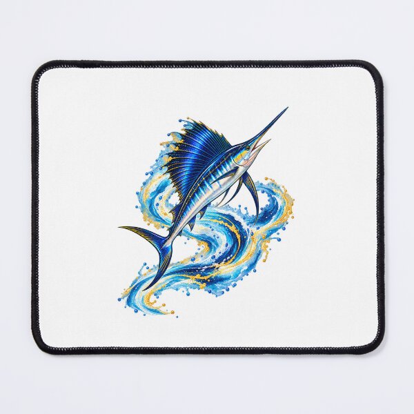 Item preview, Sailfish Blue and Gold Watercolor Ocean Art designed and sold by KenworksDigital.
