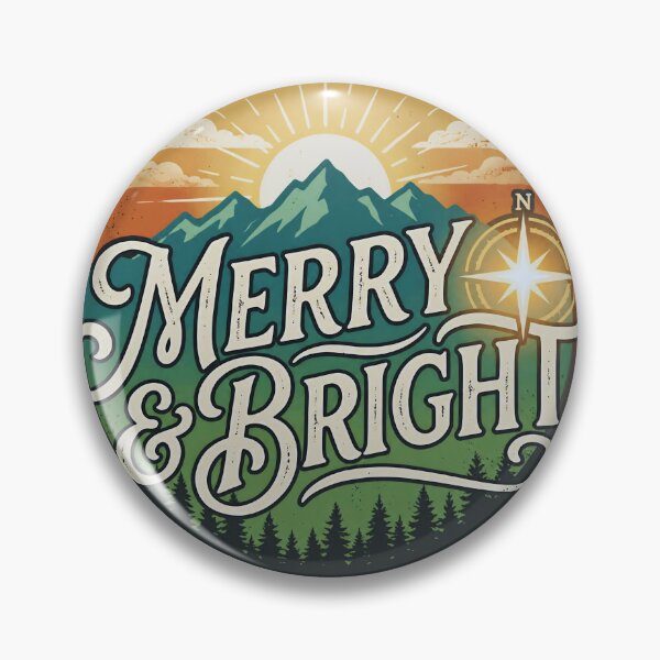 Item preview, Merry and Bright Mountain Compass Vintage Christmas T-Shirt designed and sold by GabeMountainArt.