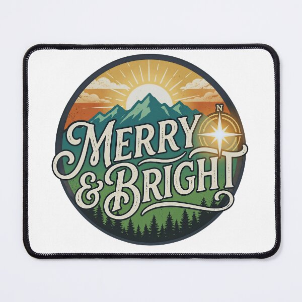 Item preview, Merry and Bright Mountain Compass Vintage Christmas T-Shirt designed and sold by GabeMountainArt.