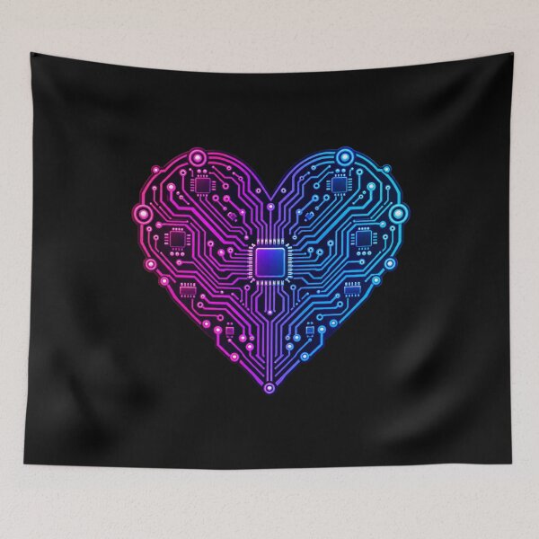 Item preview, Circuit Board Heart Cyber Tech Graphic designed and sold by Whirx.