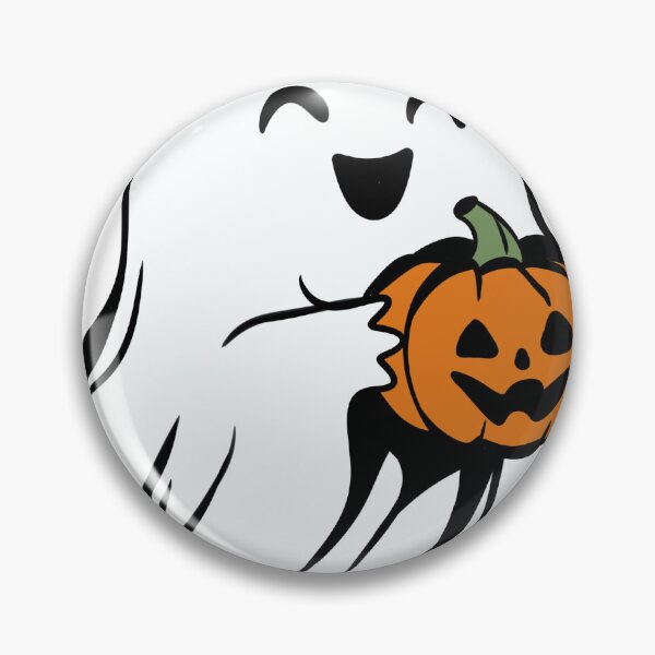 Item preview, Cute Ghost Holding Pumpkin — Spooky Cute Halloween Cartoon Illustration designed and sold by LYAN-STORE.