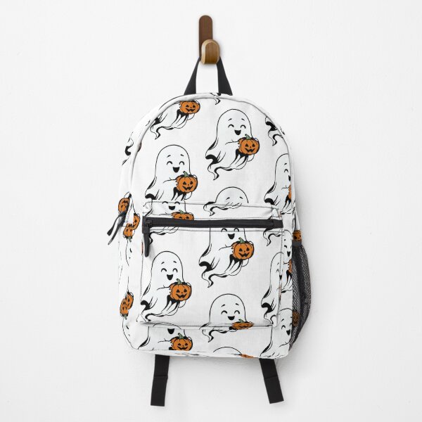 Item preview, Cute Ghost Holding Pumpkin — Spooky Cute Halloween Cartoon Illustration designed and sold by LYAN-STORE.