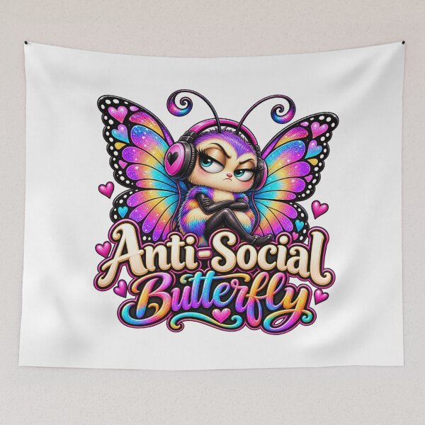 Item preview, Anti-Social Butterfly Funny Introvert designed and sold by J-CCreations.