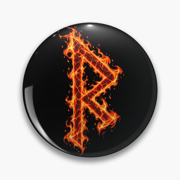 Item preview, Raido Rune in flame designed and sold by Faust-ART.